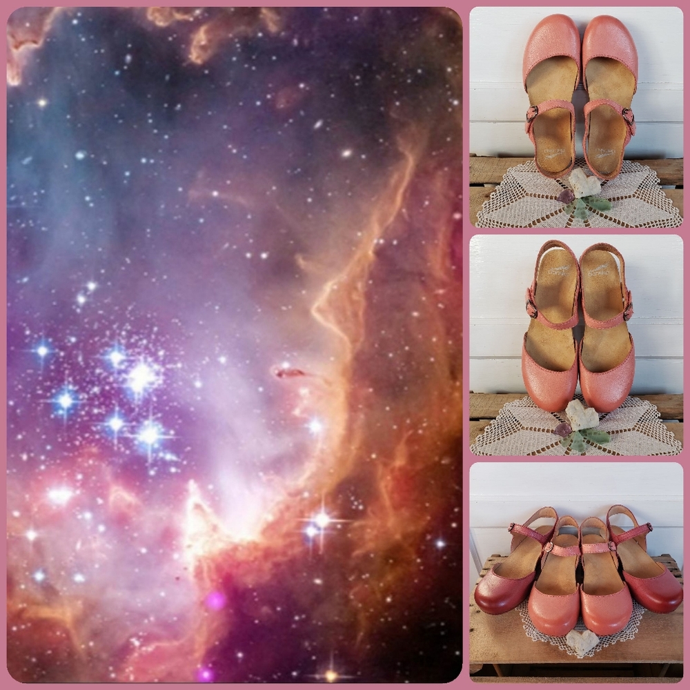 Pink Dansko Tiffani Strappy Clog Sandal MaryJane Milled Burnished Coral 37 38 40 - Picture 7 of 13